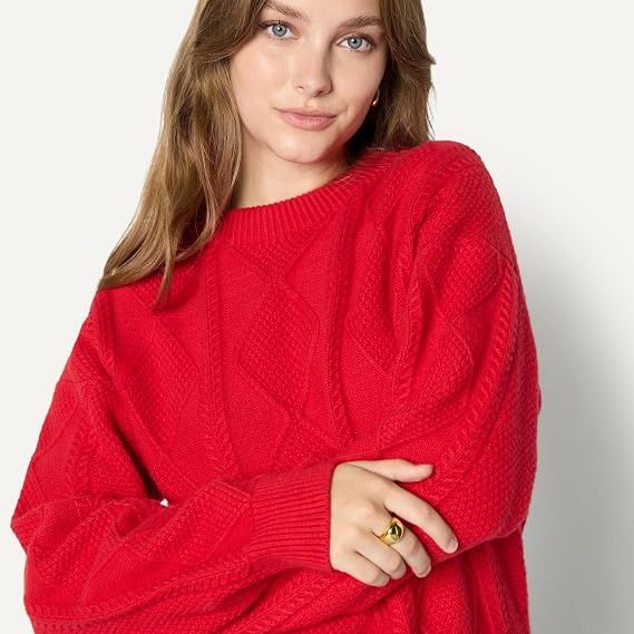 Red Cable Knit Sweater image 5